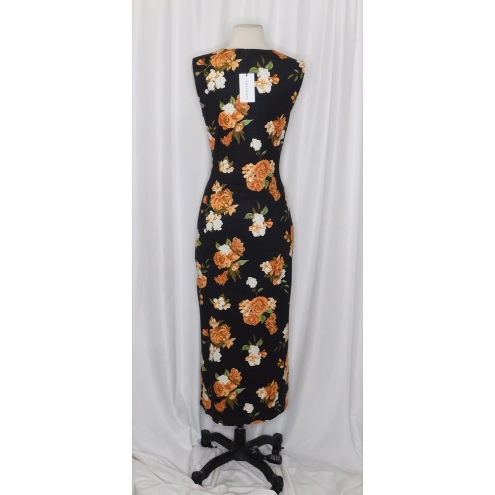 NWT!! WEWOREWHAT Muscle Tank Midi Dress Black Floral Stretch Cottagecore Medium - Picture 9 of 16